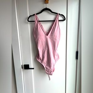 TA3 waist cinching Swimsuit / Bodysuit Plungey Light Pink - L - Regular Length